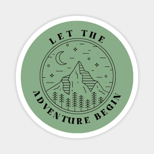 Let The Adventure Begin Vintage Minimal Line Art Adventurer Magnet